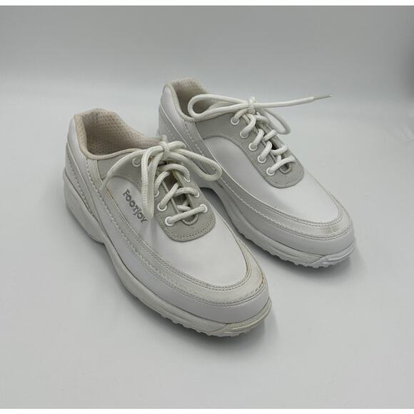 NWD FootJoy GreenJoys Womens Size 6 White Leather Golf Shoes Cleats Lace Up - Picture 6 of 11